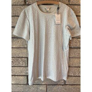 Elevenparis White Cracked Pattern T-Shirt L Short Sleeve Crew Neck Cotton Casual